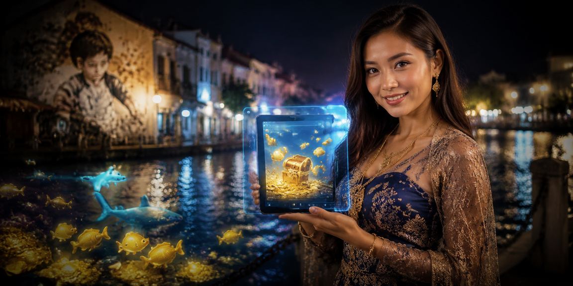 Pemain menikmati permainan memancing bergaya Malaysia di Penang dengan promosi aktif